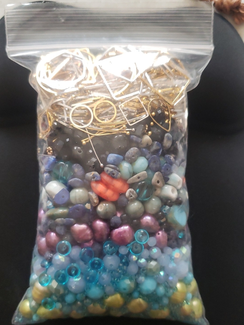 Assortment Of Beads/Hardware Jewelry Making Bag
